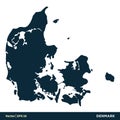 Denmark - Europe Countries Map Vector Icon Template Illustration Design. Vector EPS 10. Royalty Free Stock Photo