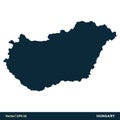 Hungary - Europe Countries Map Vector Icon Template Illustration Design. Vector EPS 10.