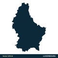 Luxembourg - Europe Countries Map Vector Icon Template Illustration Design. Vector EPS 10.