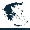 Greece - Europe Countries Map Vector Icon Template Illustration Design. Vector EPS 10.