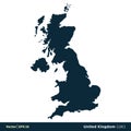 United Kingdom UK - Europe Countries Map Vector Icon Template Illustration Design. Vector EPS 10. Royalty Free Stock Photo