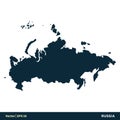 Russia - Europe Countries Map Vector Icon Template Illustration Design. Vector EPS 10.