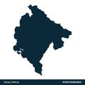 Montenegro - Europe Countries Map Vector Icon Template Illustration Design. Vector EPS 10.