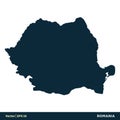 Romania - Europe Countries Map Vector Icon Template Illustration Design. Vector EPS 10. Royalty Free Stock Photo