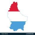Luxembourg - Europe Countries Map and Flag Vector Icon Template Illustration Design. Vector EPS 10.
