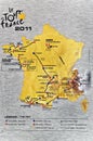 Map of the 2011 Tour de France Royalty Free Stock Photo