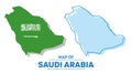 Vector Saudi Arabia map set flat illustration