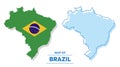 Vector Brazil map set flat illustration Royalty Free Stock Photo