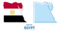 Vector Egypt map set flat illustration