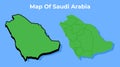 Vector Saudi Arabia map set flat illustration