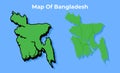 Vector Bangladesh map set flat illustration
