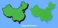 Vector China map set flat illustration