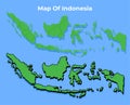 Vector Indonesia map set flat illustration