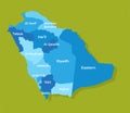 Vector Saudi Arabia map set flat illustration