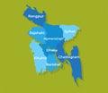 Vector Bangladesh map set flat illustration