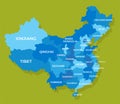 Vector China map set flat illustration