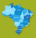 Vector Brazil map set flat illustration Royalty Free Stock Photo