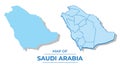 Vector Saudi Arabia map set flat illustration