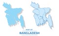 Vector Bangladesh map set flat illustration