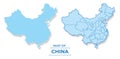 Vector China map set flat illustration