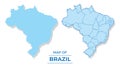 Vector Brazil map set flat illustration Royalty Free Stock Photo