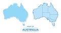 Vector Australia map set simple flat illustration