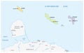 Map of the ABC islands in the Caribbean sea Royalty Free Stock Photo