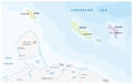 Map of the ABC islands in the Caribbean sea Royalty Free Stock Photo
