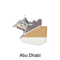 Map of Abu Dhabi Province of United Emirate Arab illustration design, World Map International vector template with outline graphic