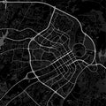 Map of Abuja city, Nigeria. Urban black and white poster. Road map with metropolitan city area view