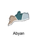 Map of Abyan Province of Yemen illustration vector Design Template, suitable for your company, geometric logo design element
