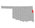 Map of Adair in Oklahoma Royalty Free Stock Photo