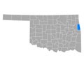 Map of Adair in Oklahoma Royalty Free Stock Photo