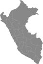 Map of Administrative Division of Peru