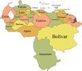 Map of Administrative Division of Venezuela