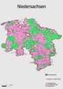 Map Administrative Structure State of Lower Saxony Germany