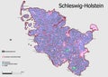 Map Administrative Structure State of Schleswig - Holstein Germany