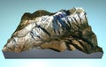 Map aerial view of Mont Blanc Royalty Free Stock Photo