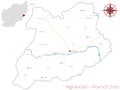 Map of the Afghan Province of Chost Royalty Free Stock Photo