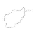 Map of Afghanistan - outline. Silhouette of Afghanistan map