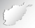 Map of Afghanistan with provinces with paper cut effect Royalty Free Stock Photo