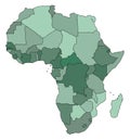 Map of Africa Royalty Free Stock Photo