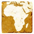Map of Africa blank in old style. Brown graphics in a retro mode on ancient and damaged paper. Basic image of earth courtesy NASA Royalty Free Stock Photo
