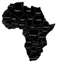Map of Africa with country borders