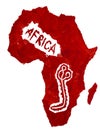 Map of Africa and Ebola virus