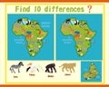 Finding the differences on the map of Africa Royalty Free Stock Photo