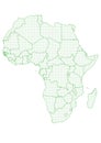 Map Africa with green outline and dotted surface Royalty Free Stock Photo
