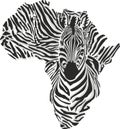 Map of Africa with the head zebra