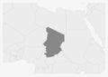 Map of Africa with highlighted Chad map Royalty Free Stock Photo