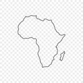 Map Africa icon in line style on trasparent background Royalty Free Stock Photo